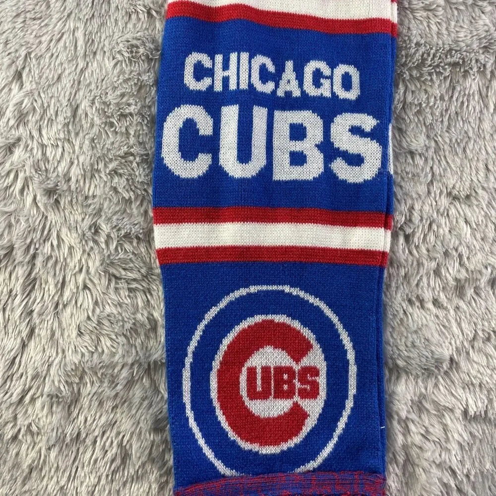 Chicago Cubs Scarf One Size Blue Red White Supporter Baseball MLB Double Sided